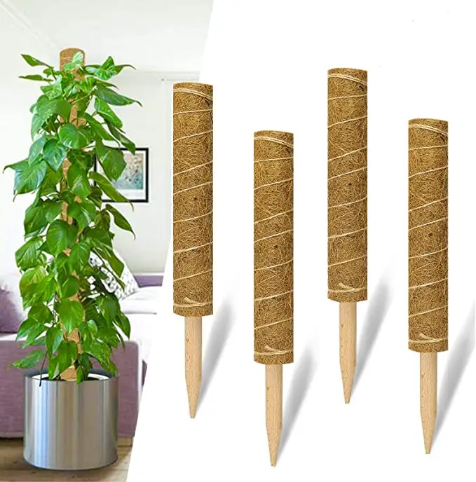 

coir moss poles garden outdoor small climbing plants accessories indoor potted plant support hanging extension totem pole, Brown plant coir pole