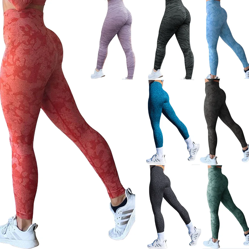 

Wholesale Workout Seamless Scrunch Butt Gym Leggings Animal Print Yoga Pants Leggings High Waisted New Seamless Leggings