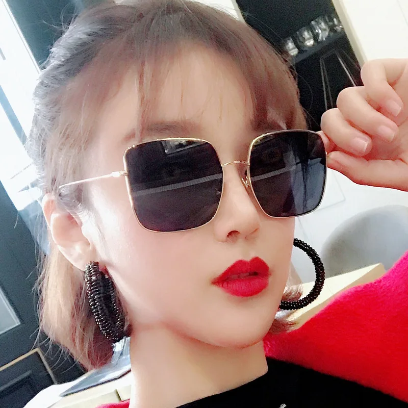 

MJ-0041 The New 2021 Big Box Square Sunglasses Poly Metal Sunglasses Ocean Eye Wear Fashion Vintage Sunglasses