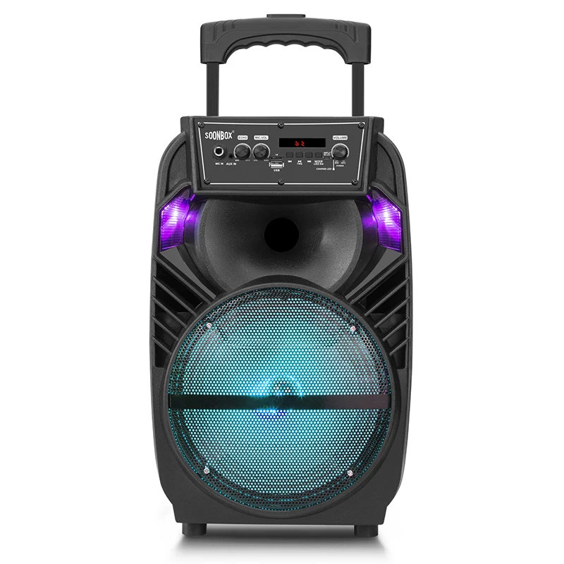 

Annual Hot Product 8 inch 15W Professional dj portable wireless BT speaker with USB LED Flash Light and Wired MIC