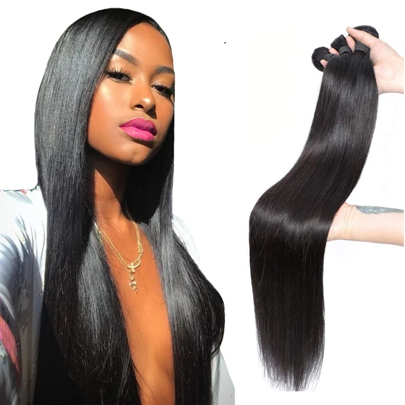 

Light Luxury Products Grade 10A 12A Virgin Unprocessed Hair Real Brazilian Straight Human Hair Bundles With Closure