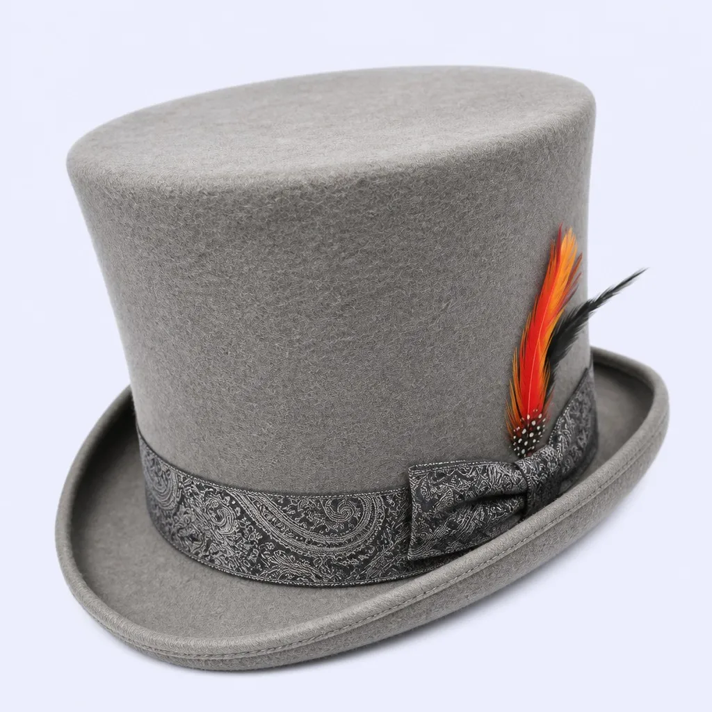 Vintage Paisley Silk Band Top Hat