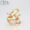 Austrian white zircon petals ring girl fashion luxury 14k gold plated ring jewelry wholesale