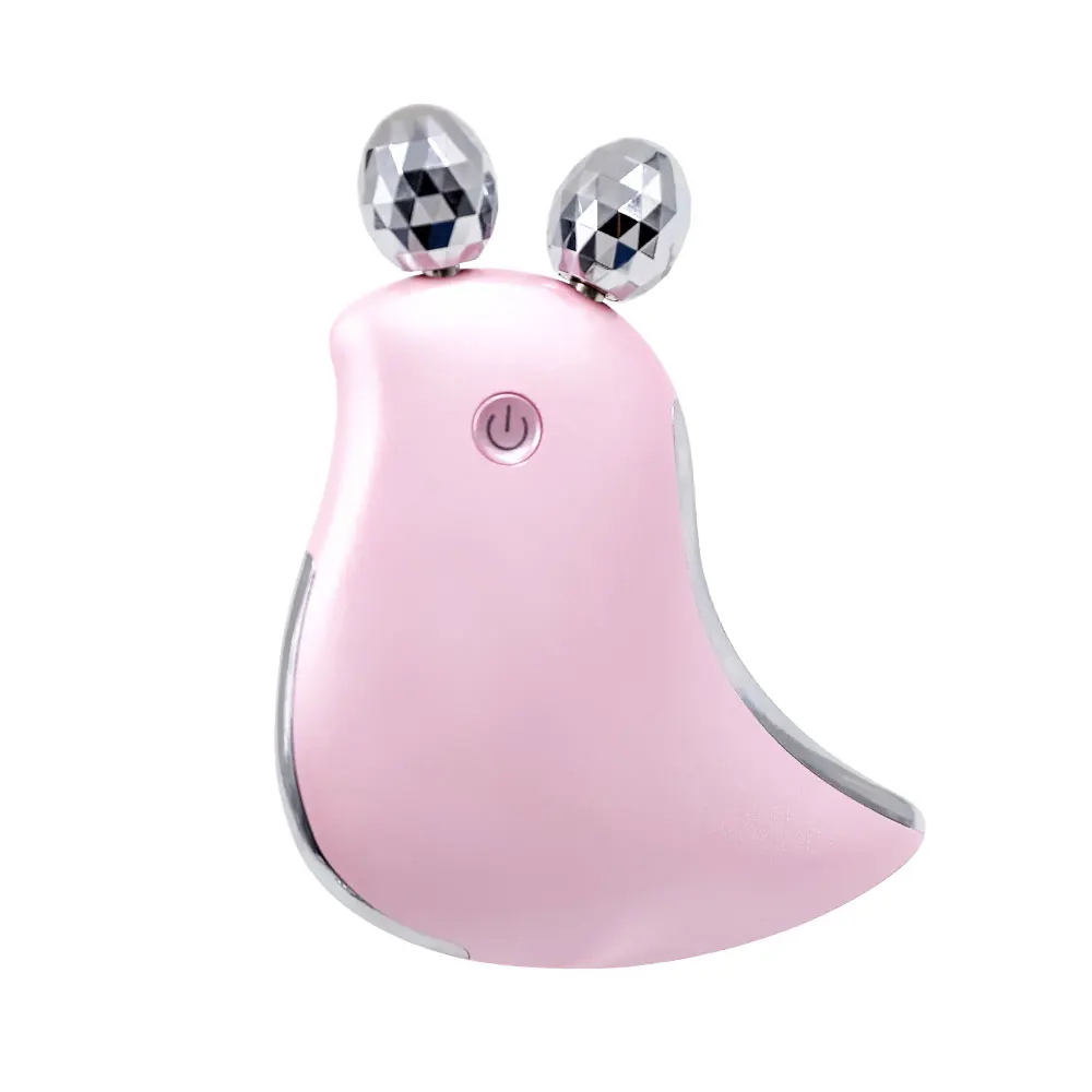 

3D EMS face lifting beauty roller massager Anti Aging Facial Eye Neck Body Beauty Tool For Face Skin care, Pink/white