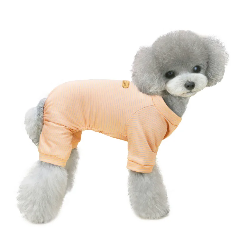 

Factory Wholesale Fashion Stripe Pet Dog Clothes Spring Summer Dog 4-legged Clothing, As picture