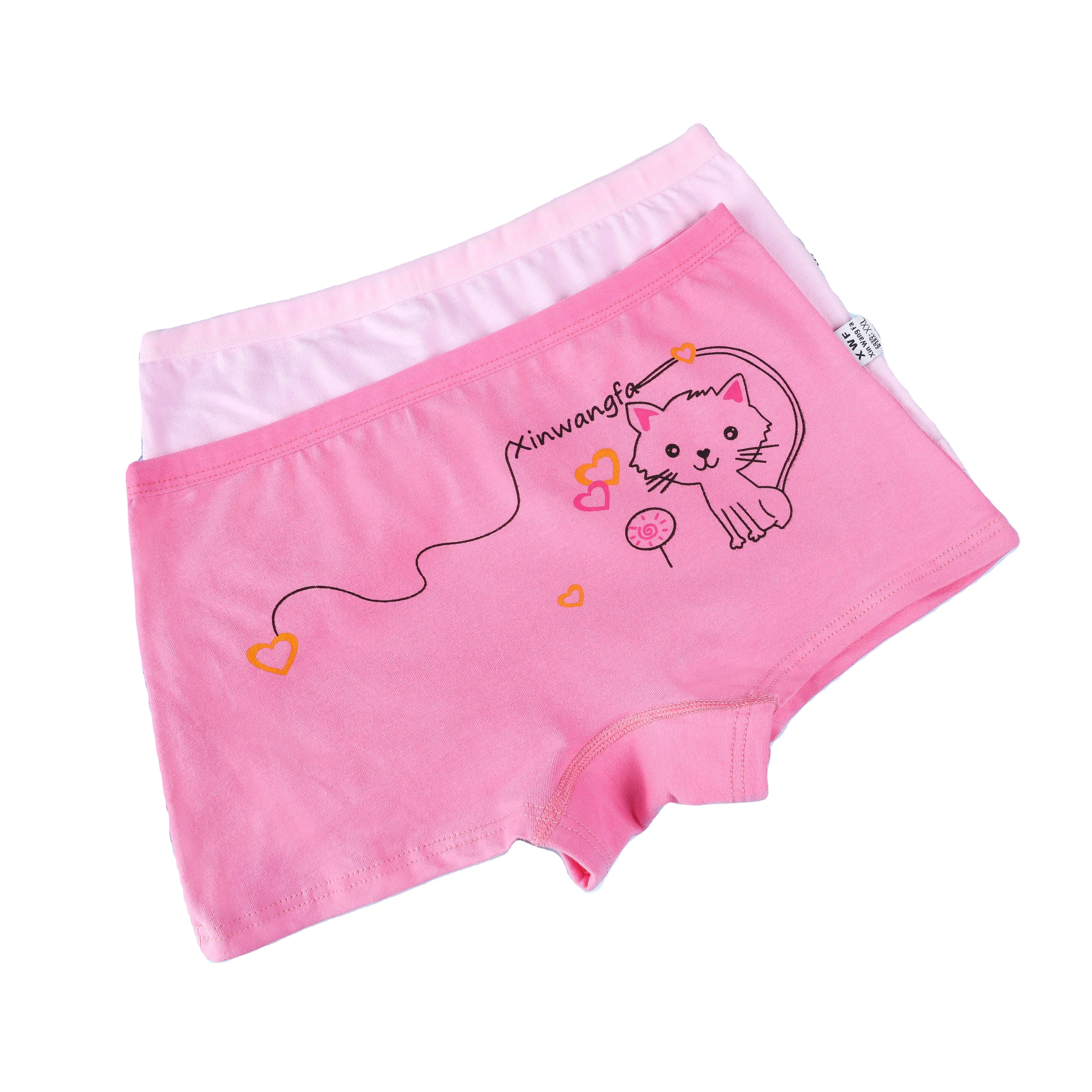 

Printed pink cute cartoon type girls' underwear pure cotton breathable girls' four corner underwear