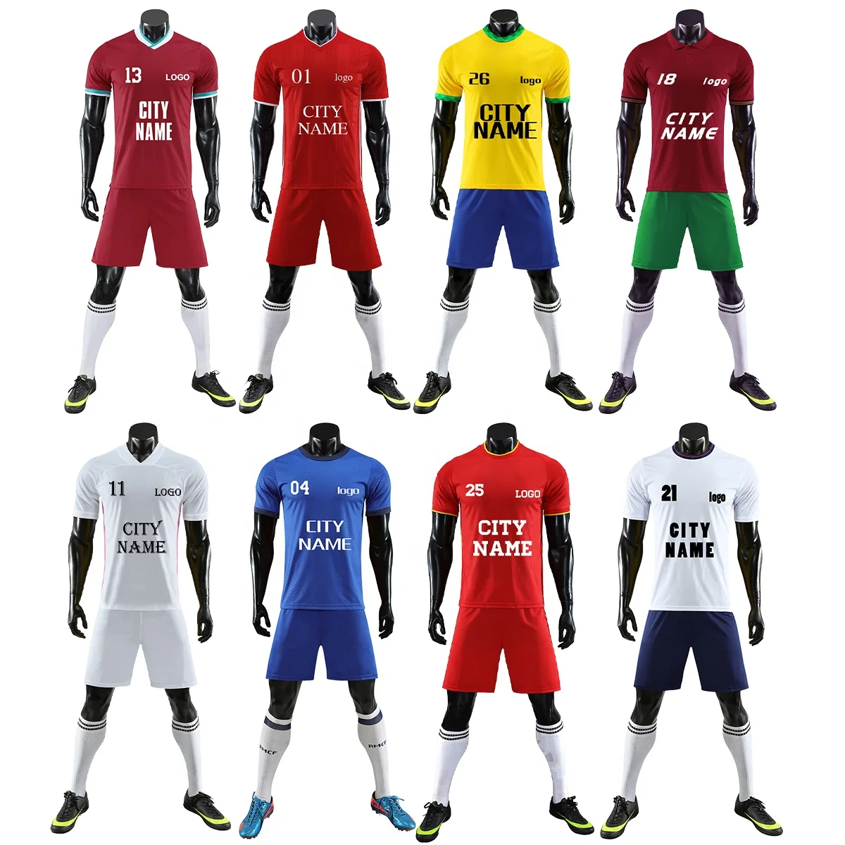 

Wholesale better quality Custom Name Number soccer uniform 100% Polyester futbol soccer jersey for team