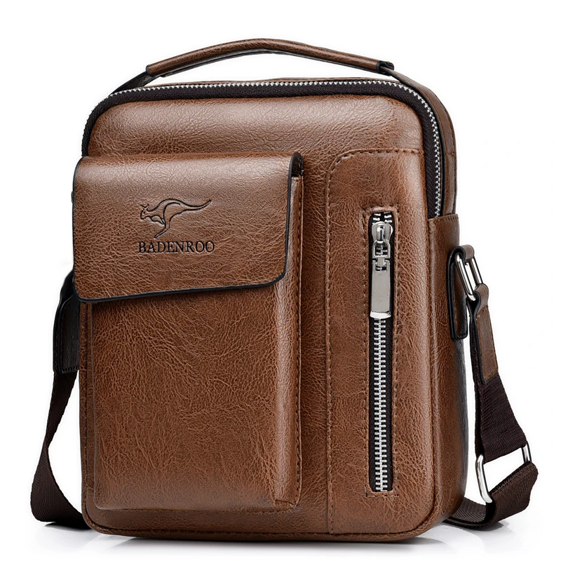 

High Quality Durable Vintage Casual Messenger PU Leather sling Shoulder Bags For Men Cross Body Bag, Black/khaki/brown
