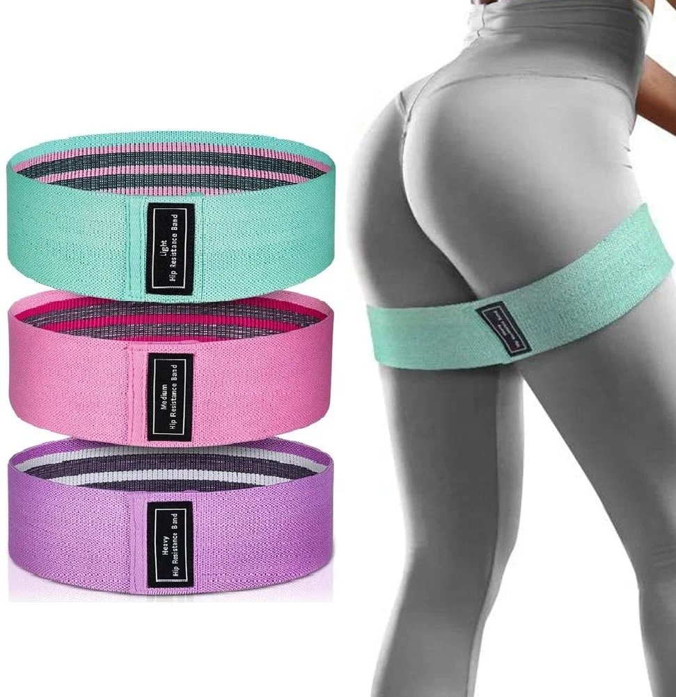 

Cotton & Latex Squat Hip Band Adjustable Booty Band Exercise Bands for Hip Strength Training, Pink, green, purple or customize