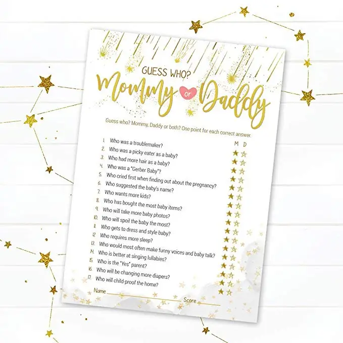 Baby Shower Scratch Cards Lottery Game Cards For Gender Reveal Party