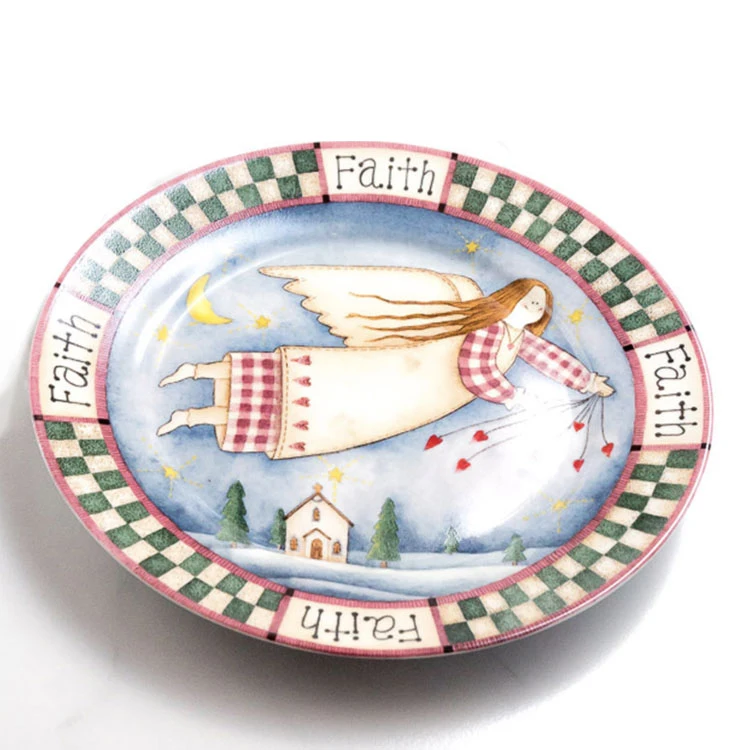 

Holiday Christmas Angel Plate Dish Decor wholesale, Colorful