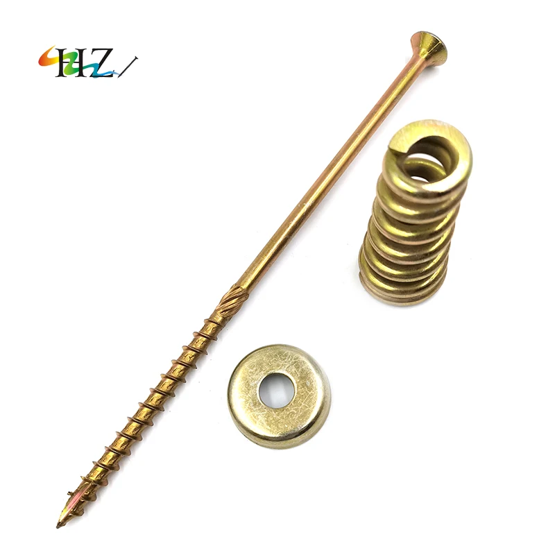 Zinc Plated Flange Wood Screw With Pressure Spring Buy Long Wood