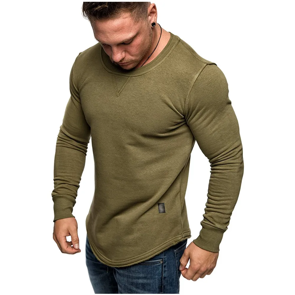 

t shirt wholesale fashion round neck man oversized blank long sleeve t-shirt, Customized color
