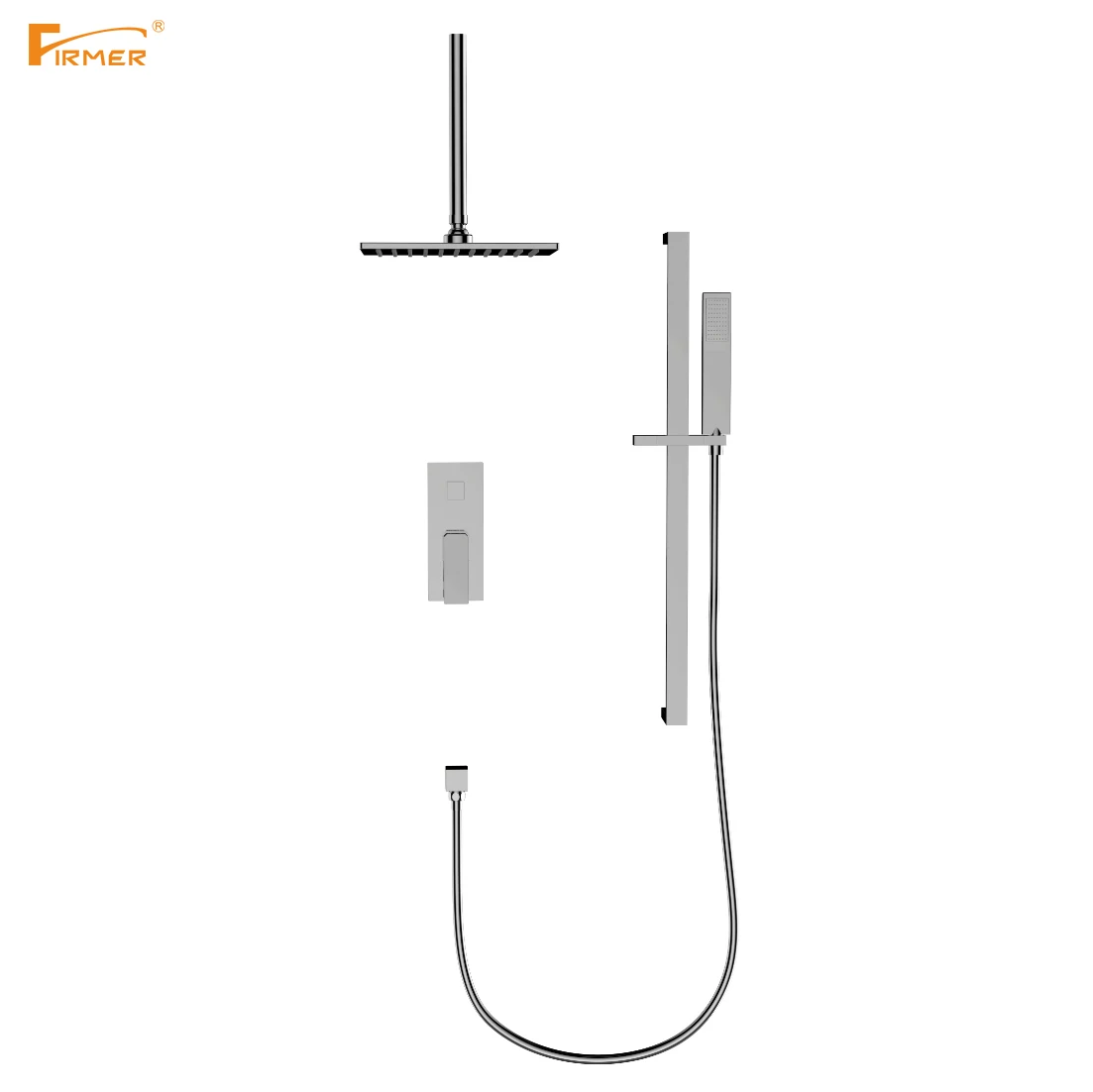 Firmer Concealed Shower Faucet Hotel Golden Rain Shower Brass Bathroom