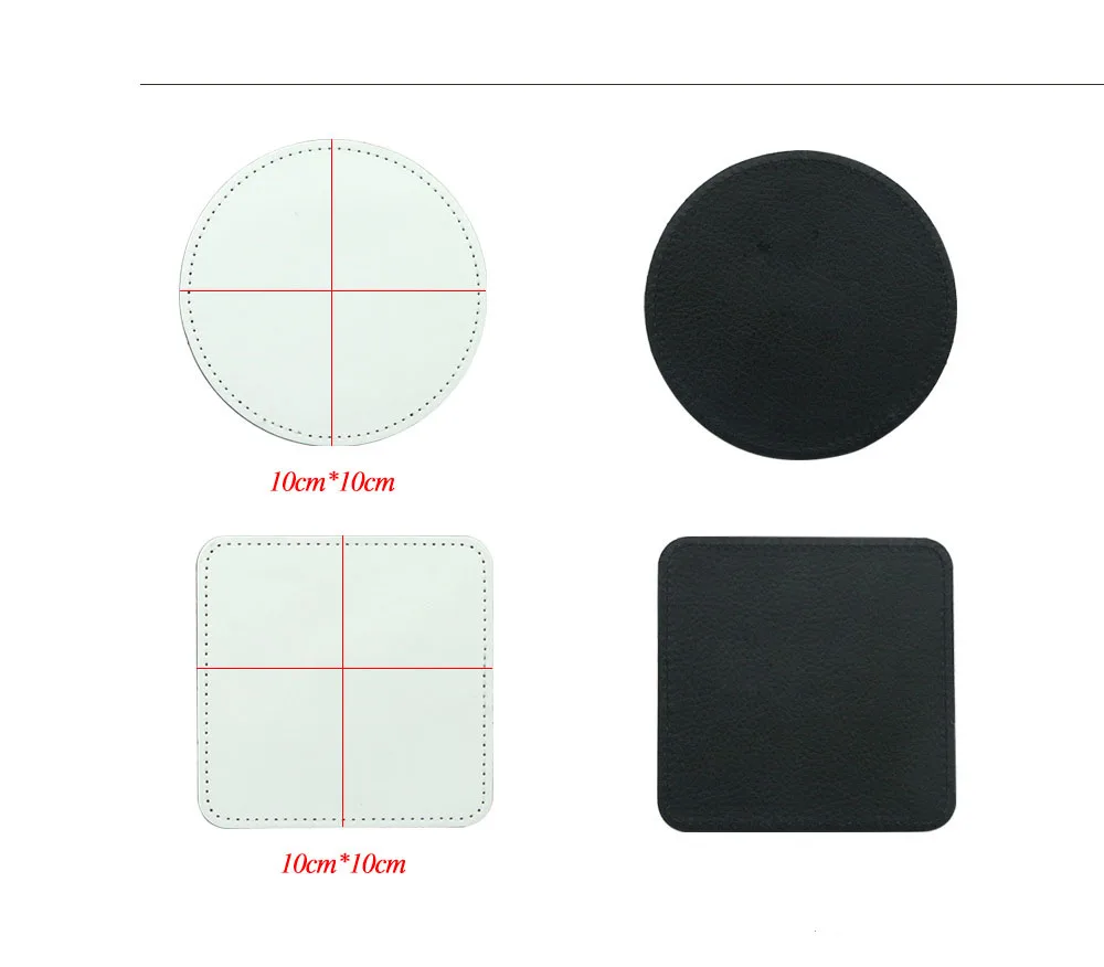 

Best seller Blank Sublimation PU Leather coaster Blank Coaster with round and square shape, White