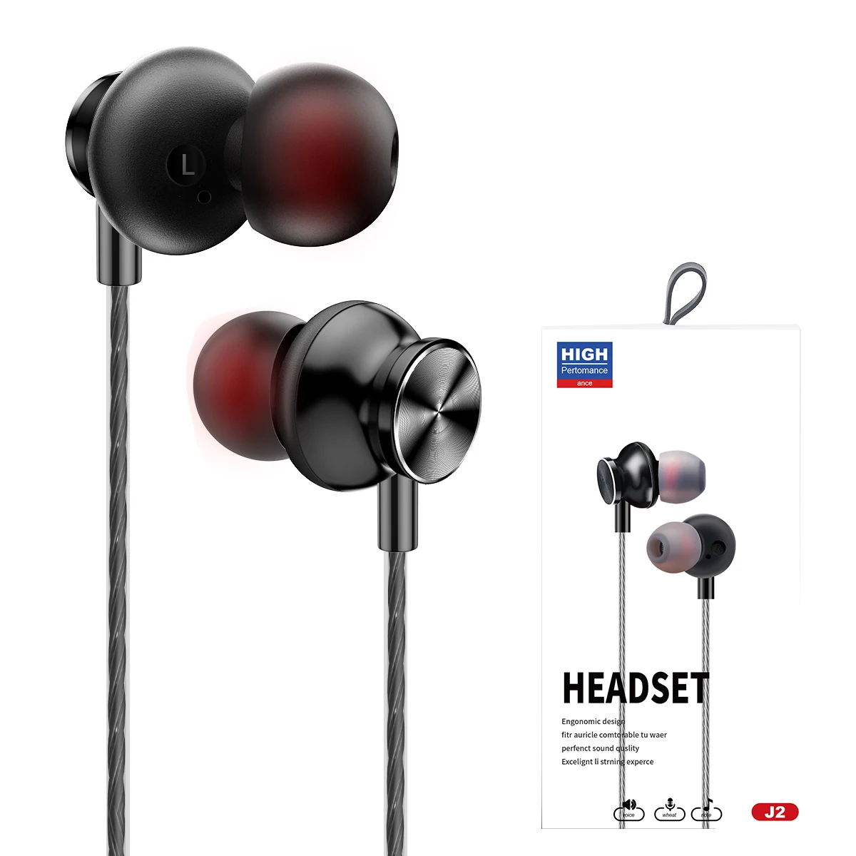 

Wired Earphones 3.5 Mm Mobile Phone Gaming Headset Headphone Microphone Noise Cancelling In-ear Waterproof Sports Computer Dj, Black, silver