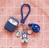 Hot sell Airpods cover Apple Wireless Bluetooth headset Starbuck K Bear silicone phone bracket key pendant