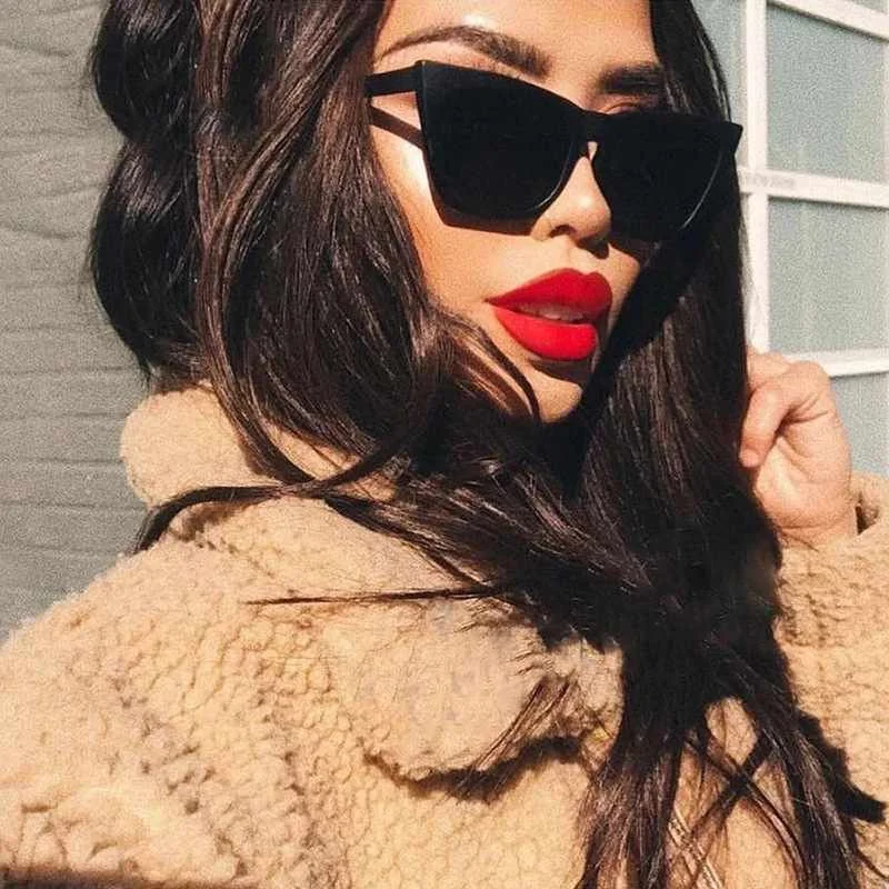 

2021 New Square Cat's Eye Sunglasses Women's Fashion Glasses Jelly Color Simple Sunglasses