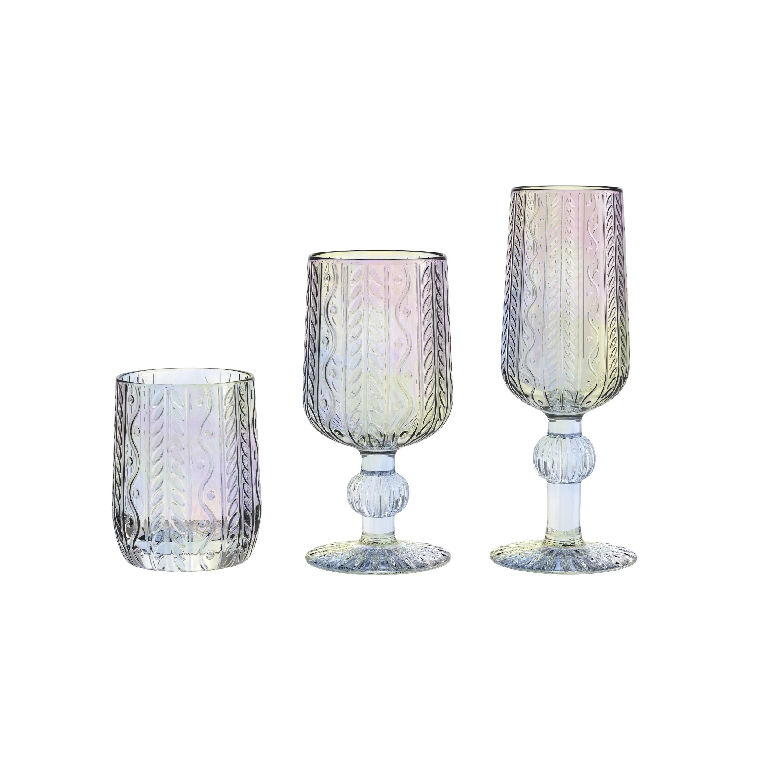 2020 New Arrival Wholesale Iridescent Solid Colored Crystal Glassware