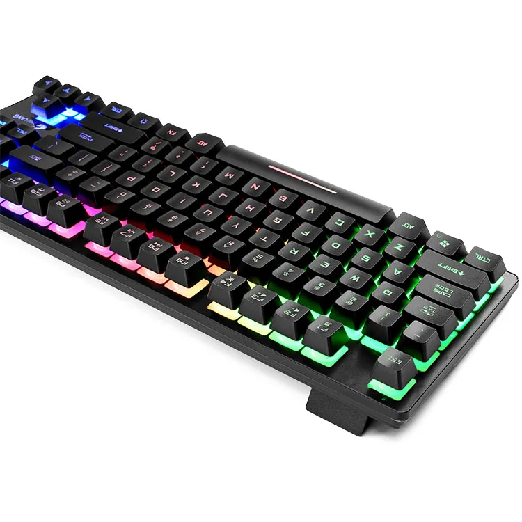 

Clavier,Klavye,Ergonomic Teclado Gamer,Oem Custom Slim Heavy Click 87 Key Original Wired RGB Mechanical Keyboard for Desktop PC, Black