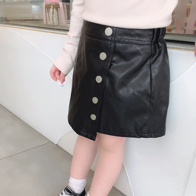 Children Pu Leather Skirts Boutique Baby Girl Shorts Aline Skirt Buy Pu Leather Skirts For