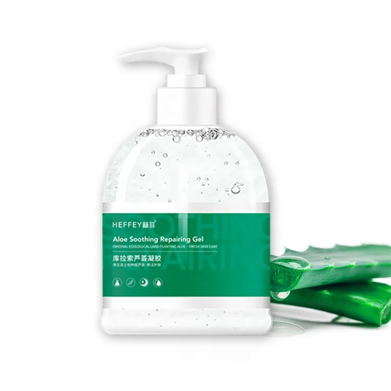 

HEFFEY 500g aloe vera gel OEM Wholesale bulk 100% pure natural organic skin care forever soothing aloe vera gel for face, Transparent color