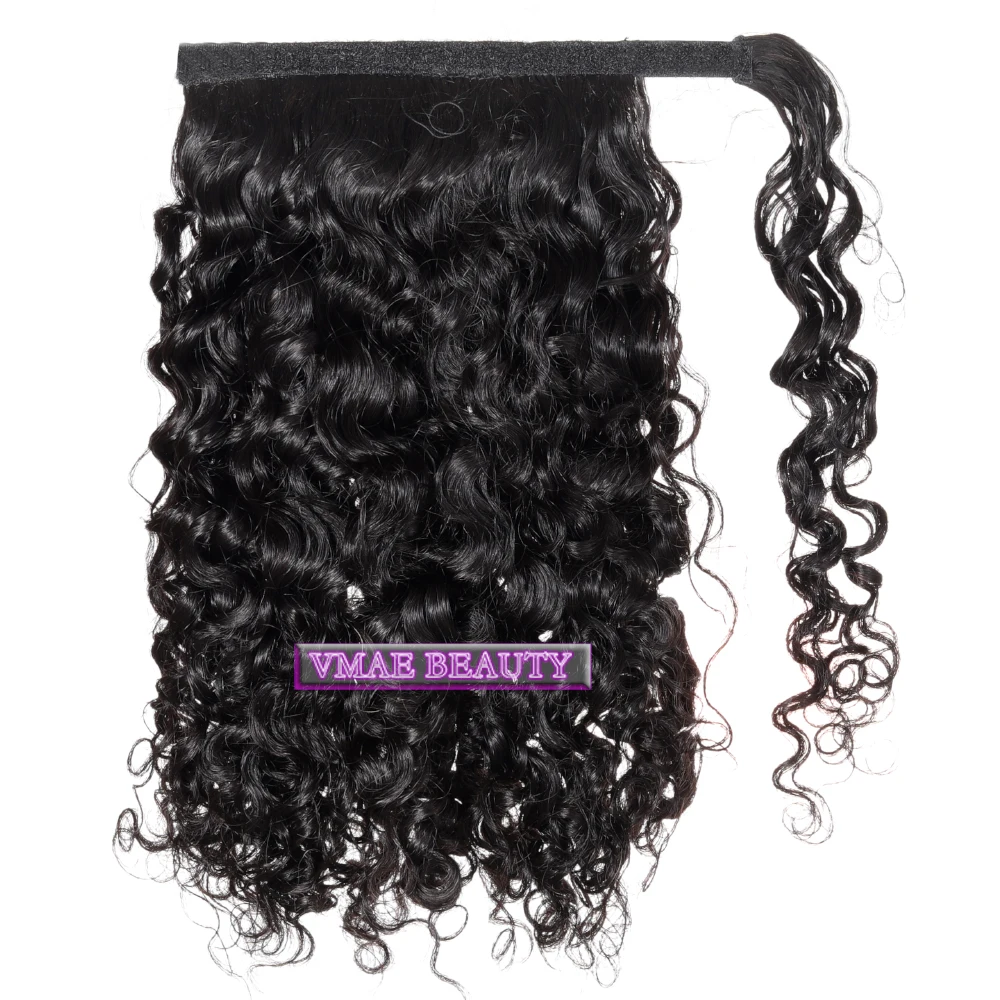 

VMAE 2021 New Styles Brazilian Virgin Hair Natural Color Afro Curly Wrap Around Ponytail Human Hair Extensions For Black Women