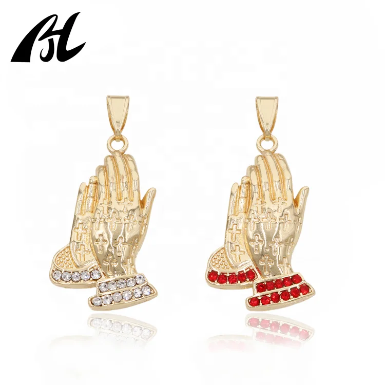 

New Arrival High Quality Wholesale Religious jewelry Praying hands charm pendants, Picture