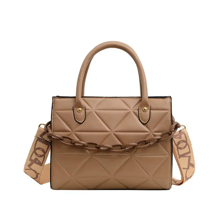 

Geometric Embossed Handbag Fashion Trendy Luxury Wide Shoulder Strap Women's Single Shoulder Diagonal Brand Bag, 5 colors