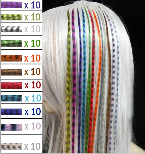 

120 pcs synthetic Feather hair Extensions 16"Feather-like hair stripe without trace Color feather hair, Style:feather hair