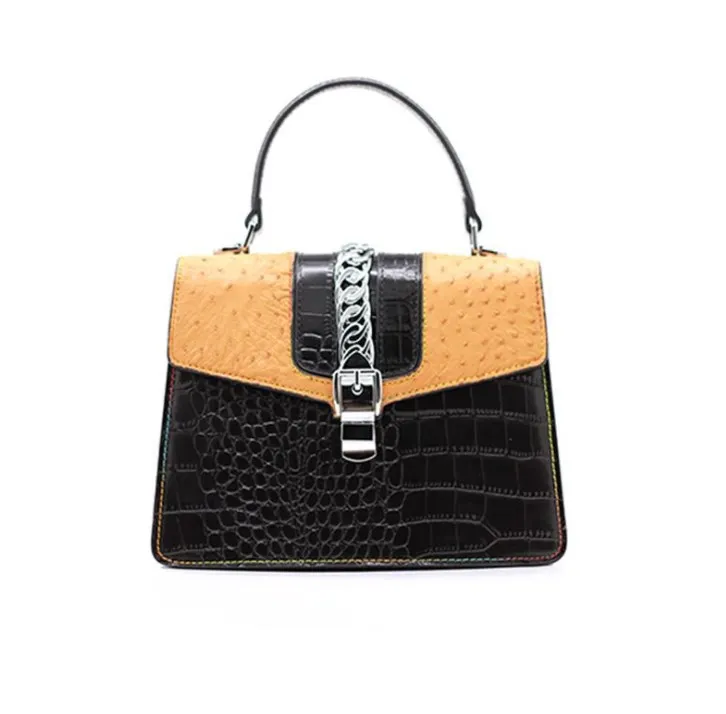 

2021 crocodile pattern head leather European and American fashion large capacity portable women's bag multi compartment
