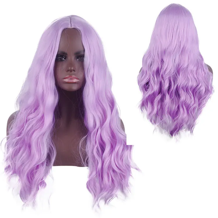 

Funtoninght factory direct sale middle part hair wigs mixed color 80 cm synthetic hair long curly cheap wigs for black women, Pic showed