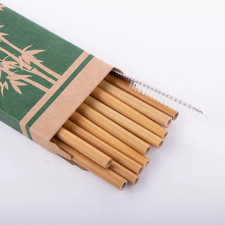 

Biodegradable organic bamboo straw high quality eco-friendly reusable straw bamboo bulk individual wrap, Natural