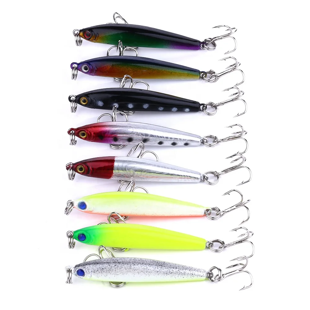 

Hengjia Quality small 5cm 3.4g Artificial Minnow Bass Fishing Lures, 8 colors