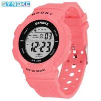 

SYNOKE 2019 New Design Luminous Electronic Watch Colorful Hand Watches For Girls
