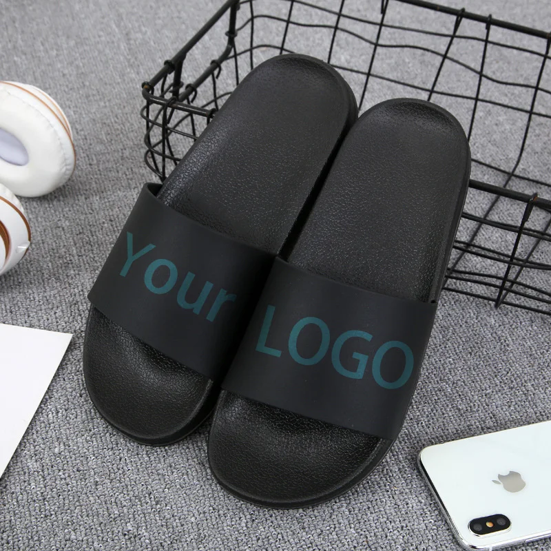 

Hot sale Summer pool plain black and white slides sandals custom logo men slide slipper, As photos,or as your request