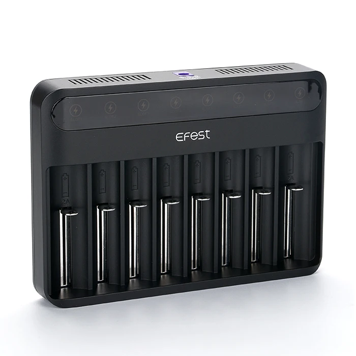 

Efest lush Q2/Q4/Q8 led display 8 slots intelligent lush Q8 battery charger, Black