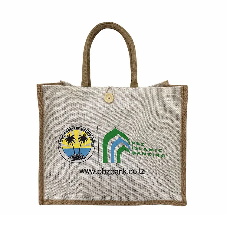 

Wholesale Jute Shopping Bag Custom Printed Large Natural Eco Friendly Burlap Jute Shopping Tote Beach Bag With Logos