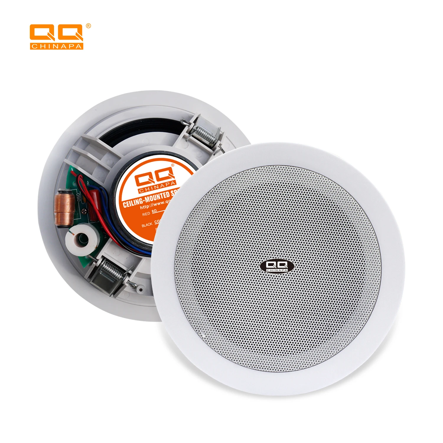 

QQCHINAPA LTH-8116S 6" Woofer 2-Way in Ceiling in Wall Speaker, 1-Inch 40mm Myla Dome Tweeter Better Bass, 8 Ohm Impedance