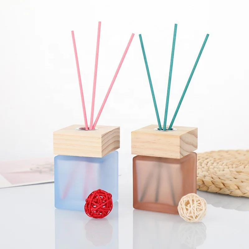 

100ml Colored square glass empty bottle household accessories home fragrance expansion perfume reed diffuser bottle