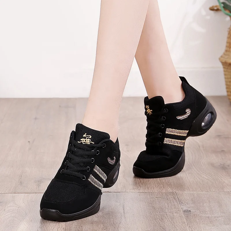 

3 Colors Hot sales Soft Sole Jazz Dance Sneaker for Women Wholesale Line Dance Sneakers