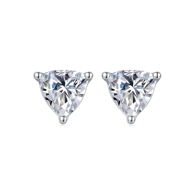 

Trillion Cut 0.5 carat three prongs luxury moissanite women fashion earrings trend, Picture color