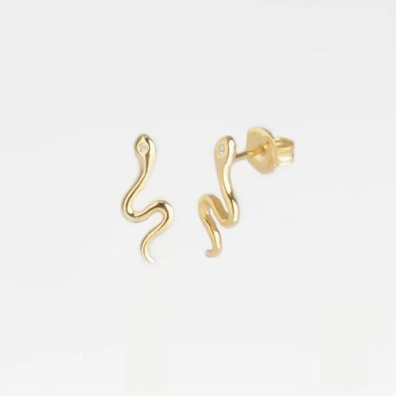 

CANNER Minimalist European Fashion S925 Sterling Silver Jewelry Cool Snake Earrings For Woman