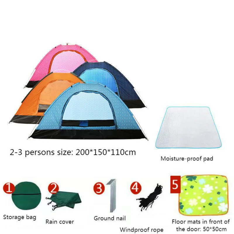 

Tent outdoor camping thickening equipment portable rain proof camping outdoor folding beach picnic, Blue