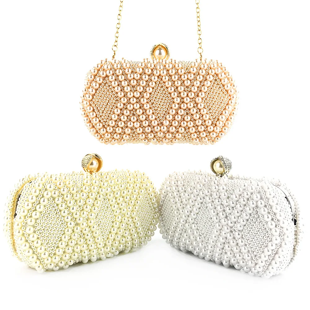 

Luxury Bridal Women Party Banquet Pearl Clutch Elegant Beaded Purse Bag Evening Bag Wedding clutch bag, Customized