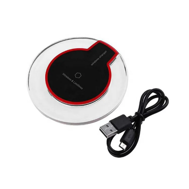 

Universal Qi Wireless Charger With LED Light for iPhone Samsung Mobile Phone K9 Crystal Wireless Charger, Black /white customized