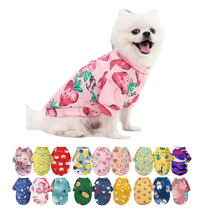 

Luxury Cheap cute designer Pet jacket Cartoon Clothing winter & fall Casual Vests Cat Puppy Dogs Clothes for Small Pets