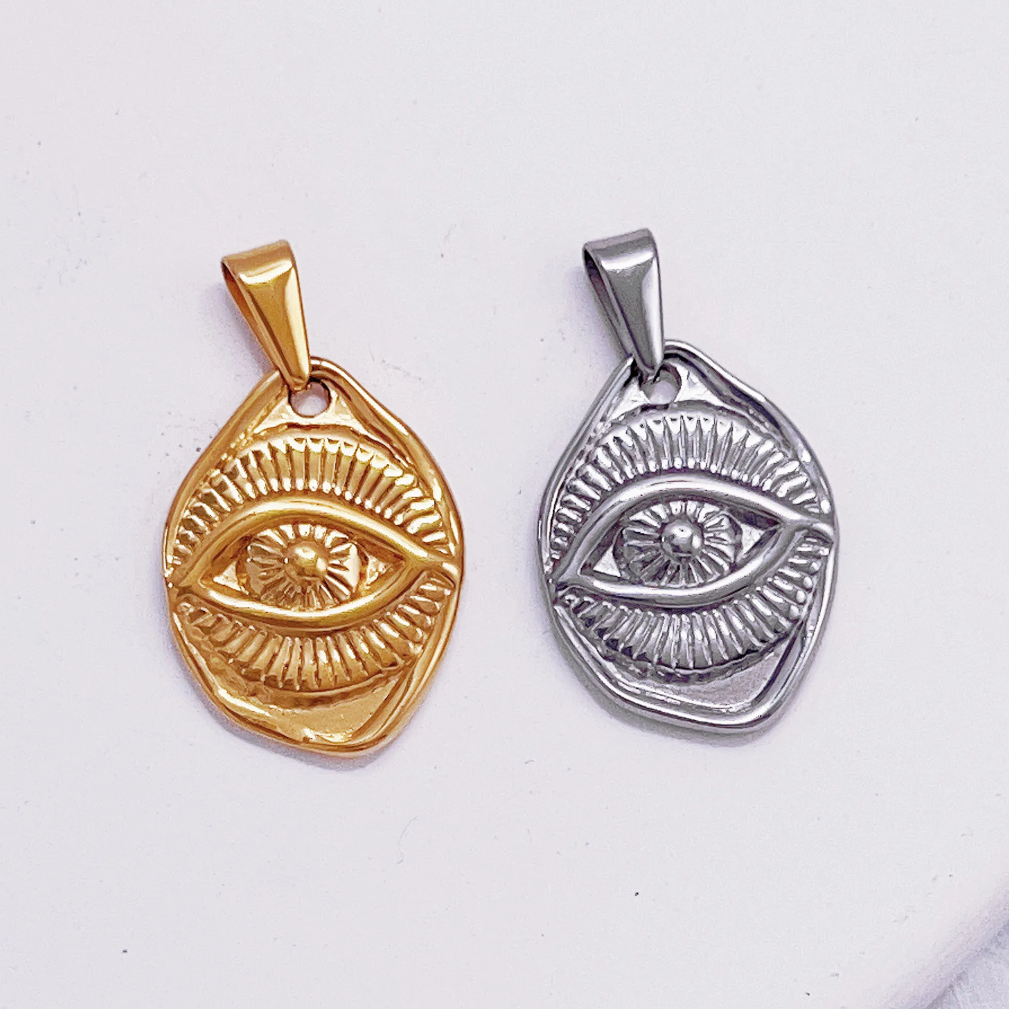 

Bulk Jewelry Wholesale Custom Diy Necklace Evil Eye Pendant Charms Stainless Steel Cross Charm Bear Pendants For Jewelry Making