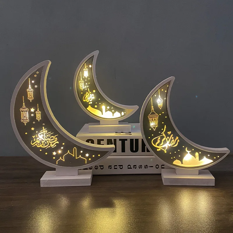 

2021 islamic decorations gift led wood accessories ramadan dekoration