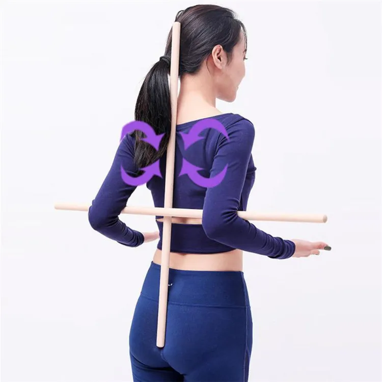 

Shoulder Back Adjustable Therapy Posture Corrector Wooden Stick Yoga